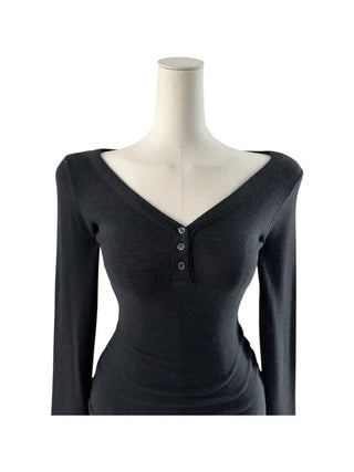 INTS Angora V-neck long-sleeved T