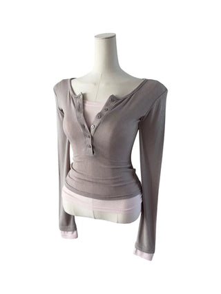 Mino Layered Button Slim T