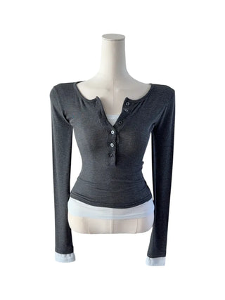 Mino Layered Button Slim T