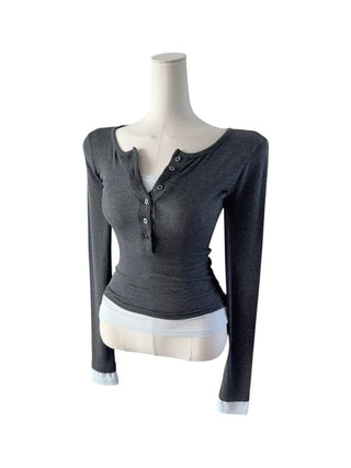 Mino Layered Button Slim T