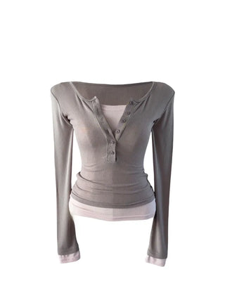 Mino Layered Button Slim T