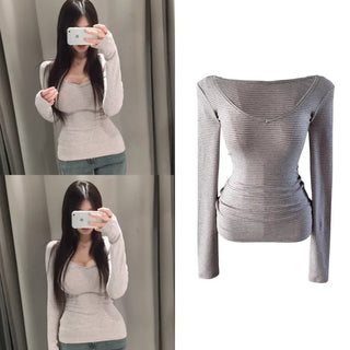 Mikano Peach V-neck T