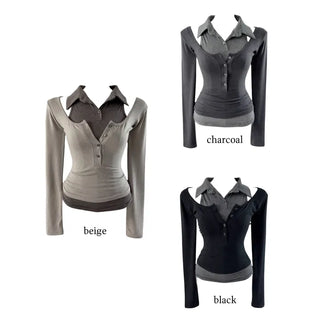 Solid Double Collar Halter T