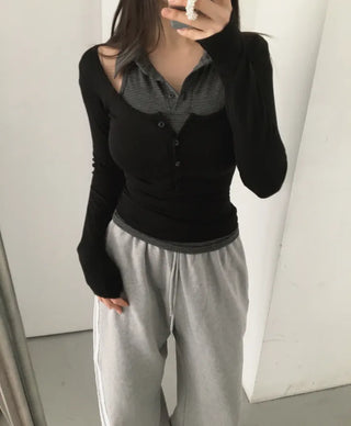 Solid Double Collar Halter T