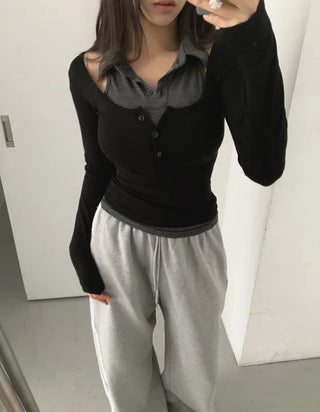 Solid Double Collar Halter T