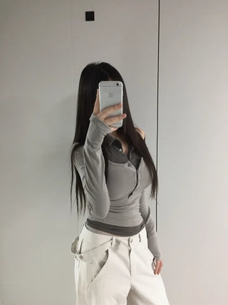 Solid Double Collar Halter T