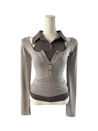 Solid Double Collar Halter T