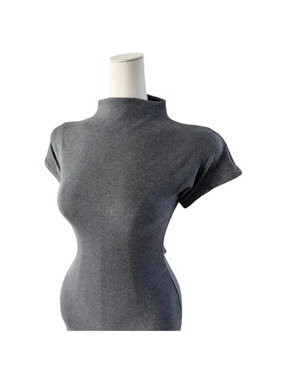 Luda half-neck cap sleeved ops Luda half-neck cap sleeve one-piece