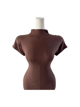 Luda half-neck cap sleeved ops Luda half-neck cap sleeve one-piece