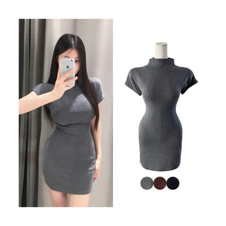 Luda half-neck cap sleeved ops Luda half-neck cap sleeve one-piece