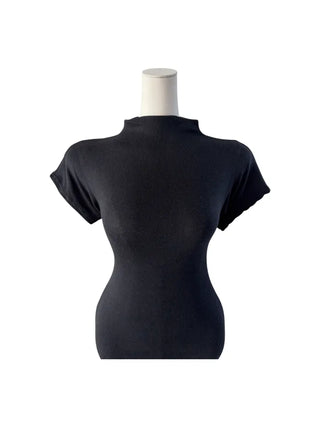 Luda half-neck cap sleeved ops Luda half-neck cap sleeve one-piece