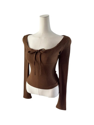 Hanji strap ribbed square neck T