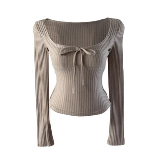 Hanji strap ribbed square neck T