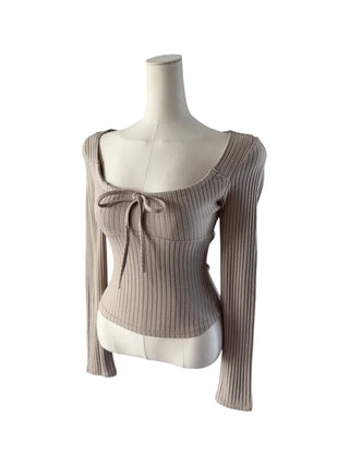 Hanji strap ribbed square neck T