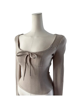 Hanji strap ribbed square neck T