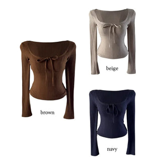 Hanji strap ribbed square neck T