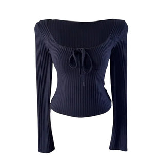 Hanji strap ribbed square neck T