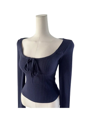 Hanji strap ribbed square neck T