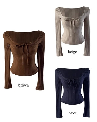 Hanji strap ribbed square neck T