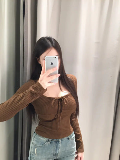 Hanji strap ribbed square neck T