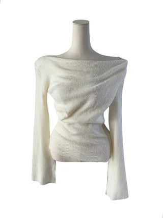 Tory Shirring Knit T-Shirt Blouse