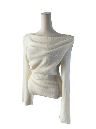 Tory Shirring Knit T-Shirt Blouse