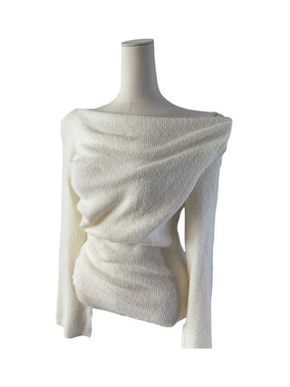 Tory Shirring Knit T-Shirt Blouse