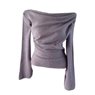 Tory Shirring Knit T-Shirt Blouse