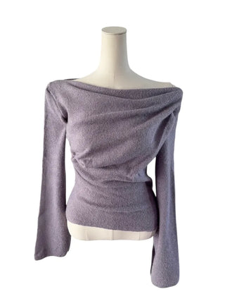 Tory Shirring Knit T-Shirt Blouse