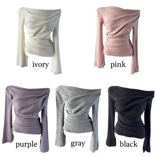 Tory Shirring Knit T-Shirt Blouse