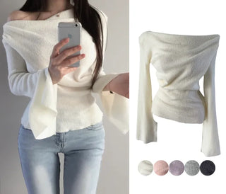Tory Shirring Knit T-Shirt Blouse