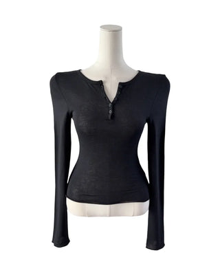 Oz Henry neck Slim long-sleeved T