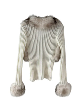 Leer Fake Fur Zip-Up