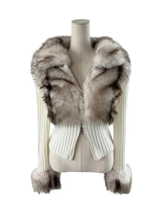 Leer Fake Fur Zip-Up