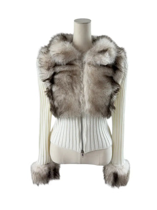 Leer Fake Fur Zip-Up