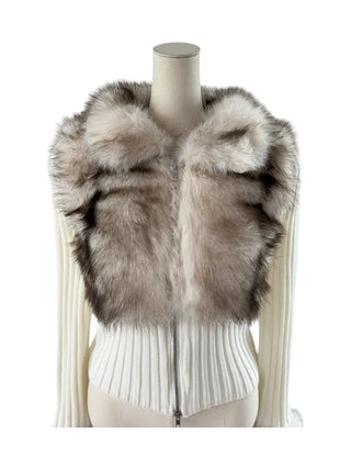 Leer Fake Fur Zip-Up