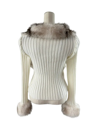 Leer Fake Fur Zip-Up