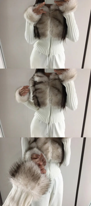 Leer Fake Fur Zip-Up