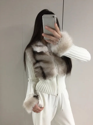 Leer Fake Fur Zip-Up