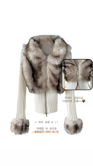 Leer Fake Fur Zip-Up