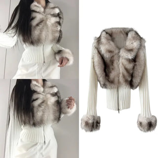 Leer Fake Fur Zip-Up