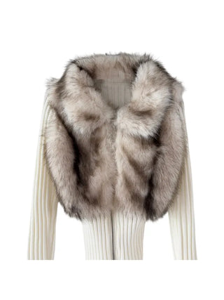 Leer Fake Fur Zip-Up