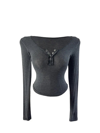 Matsuda Tencel Burton Rollover Long Sleeve T