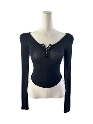 Matsuda Tencel Burton Rollover Long Sleeve T