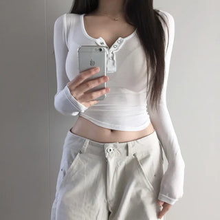 Matsuda Tencel Burton Rollover Long Sleeve T