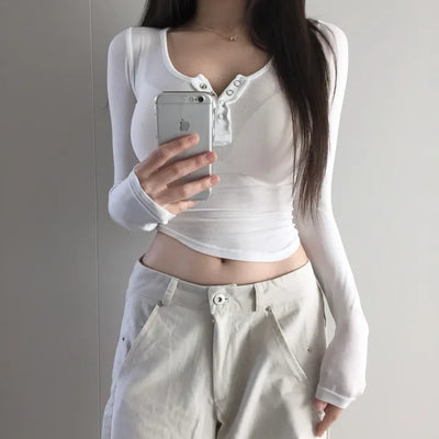 Matsuda Tencel Burton Rollover Long Sleeve T
