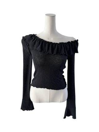 frill off-shoulder tee
