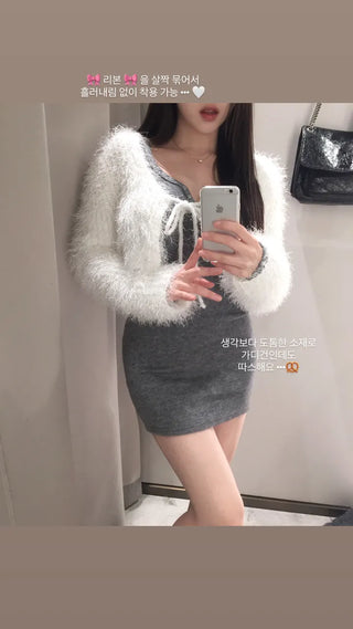 Pony ribbon cardigan