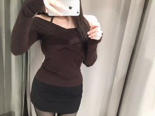 Choco Wrap Halterneck Knit