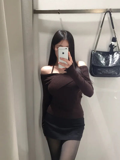 Choco Wrap Halterneck Knit